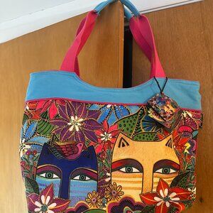 NWT Laurel Burch Eva Cats Tote